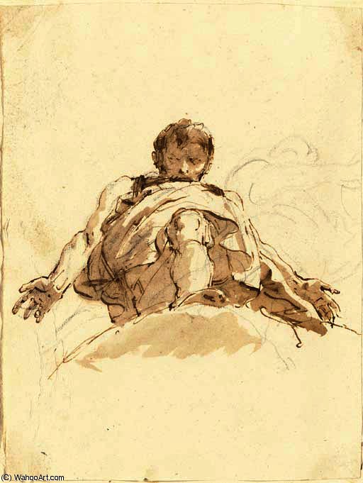 A Man On A Cloud Seen Da Sotto In Su — Giambattista Tiepolo