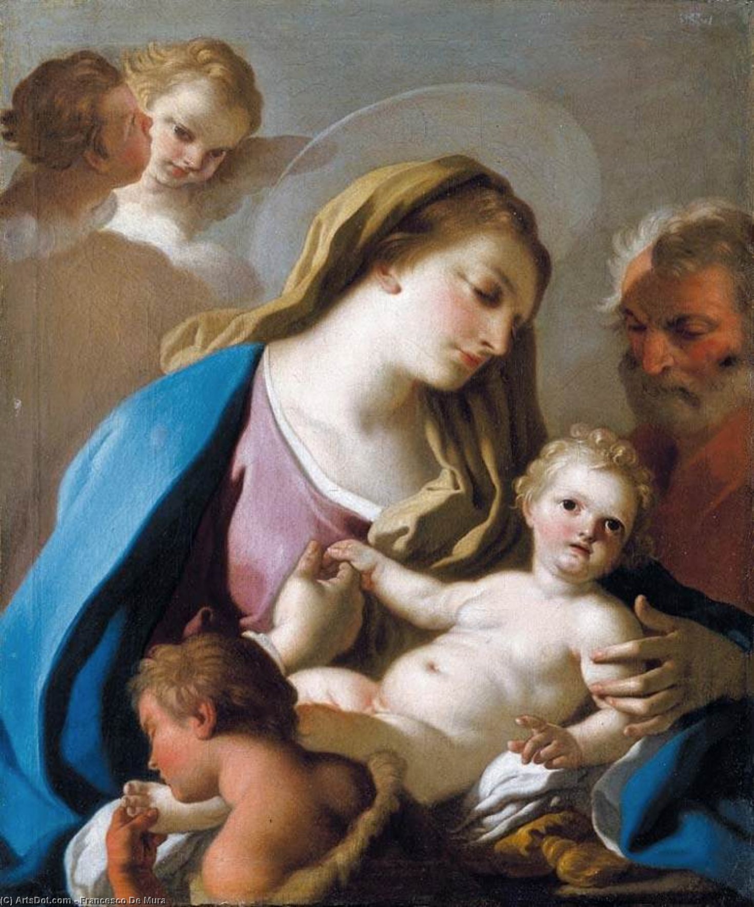 Holy Family With The Infant St John The Baptist — Francesco De Mura