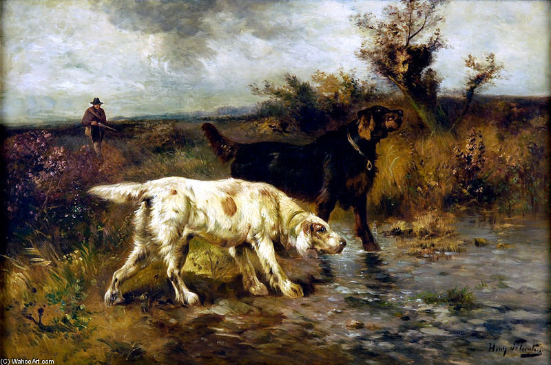 Jäger Mit Zwei Jagdhunden — Henry Schouten