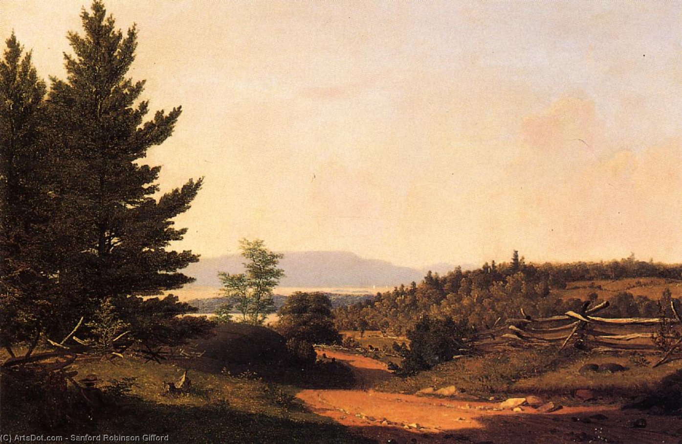 Road Scenery Near Lake George — Sanford Robinson Gifford