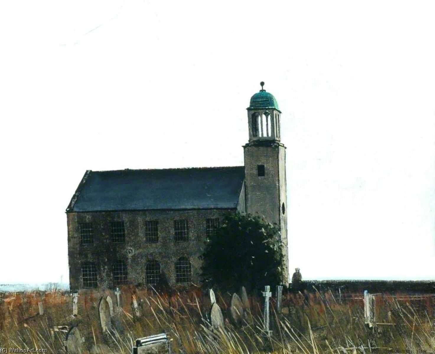 Self Portrait With Lightcliffe Old Church, Halifax — Peter Brook