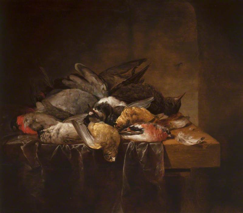 Dead Songbirds On A Table — Cornelis Van Lelienbergh