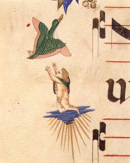 A Cloaked Cherub Trying To Catch A Flying Bird, From A Decorative Border — Matteo Di Filippo Torelli
