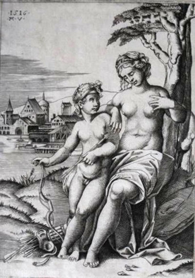 Venus Wounded By Cupid's Dart — Agostino Dei Musi