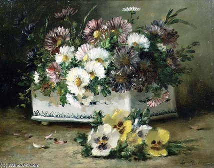 Still Life Of Flowers - — Eugene Henri Cauchois