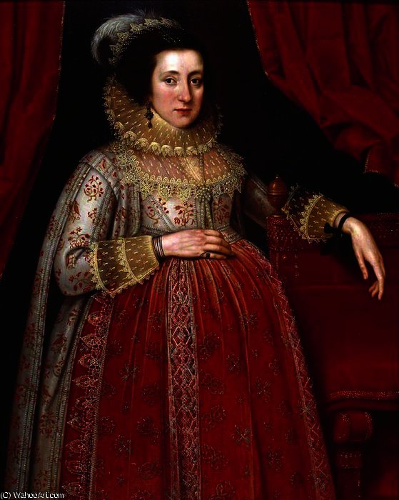 Portrait Of A Woman In Red — Marcus The Younger Gheeraerts