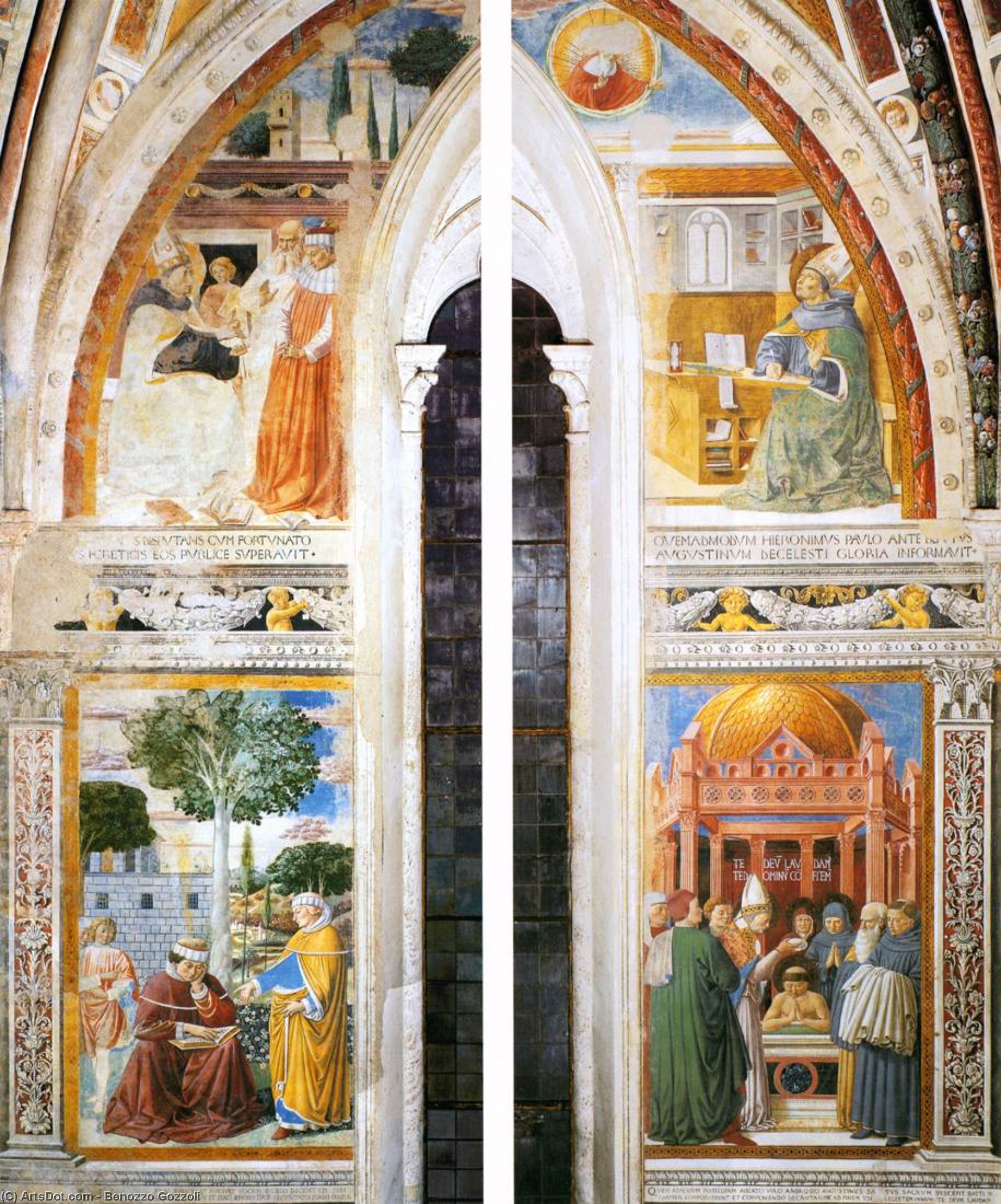 Upper Portions Of The East (window) Wall — Benozzo Gozzoli