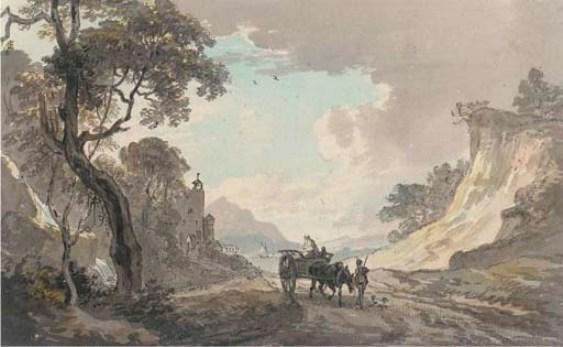 A Horse And Cart Leaving A Harbour — Paul Sandby