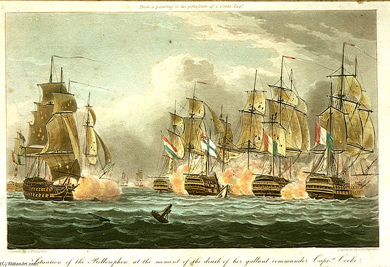Situation Of The Bellerophon At The Moment Of The Death Of Her Gallant Commander Captn — Thomas Whitcombe