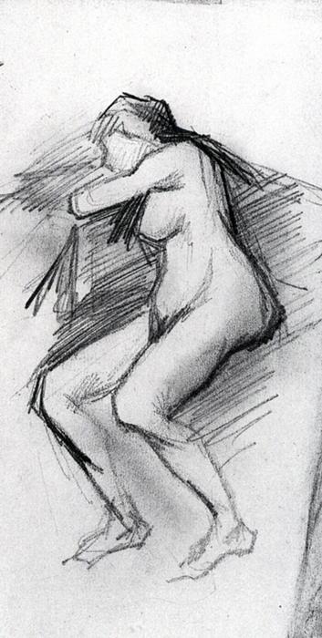 Female Nude, Seated — Vincent Willem Van Gogh