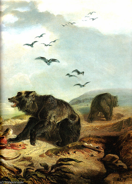 Hunting The Grizzly Bear — Karl Bodmer