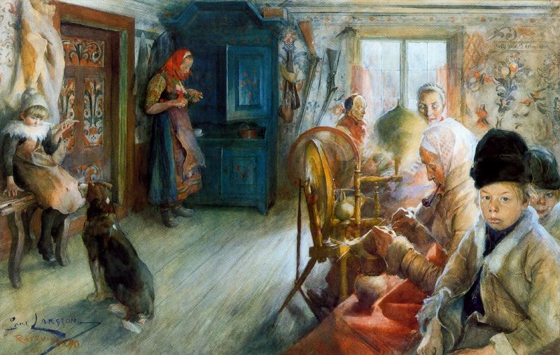 Interior Of A Farmhouse In Winter — Carl Larsson