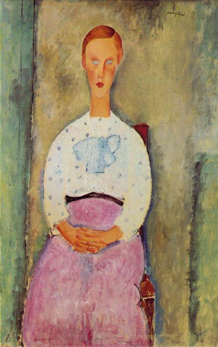 Girl With A Polka-dot Blouse — Amedeo Clemente Modigliani