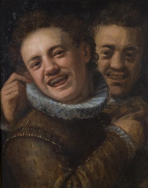 Two Loughing Men-double Self-portrait — Hans Von Aachen