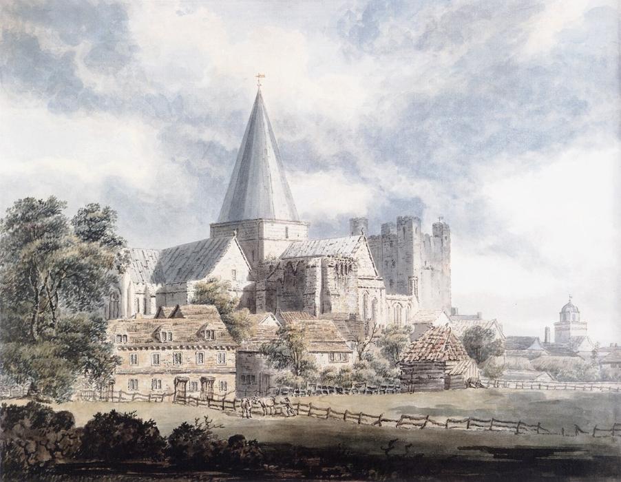 Rochester Cathedral And Castle, From The North­east — Thomas Girtin