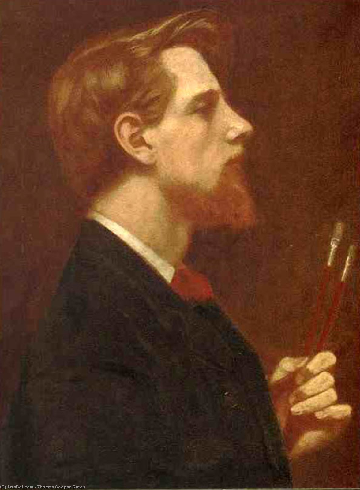 Self-portrait With Two Square Brushes — Томас Купер Готч