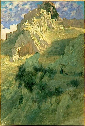 Village Fortifie Sur Les Cretes Des Monts Albains — Ernest Hébert (antoine Auguste Ernest Hebert)