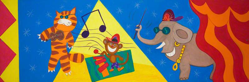 Children's Panel Tiger, Monkey And Elephant — Wendy Lewis