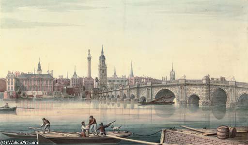 View Of Old London Bridge From The South Bank Looking Towards Fishmongers Hall And The Monument — Gideon Yates