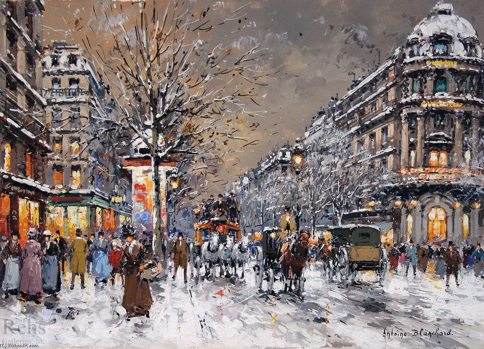 Les Grands Boulevards, Sous La Neige — Antoine Blanchard