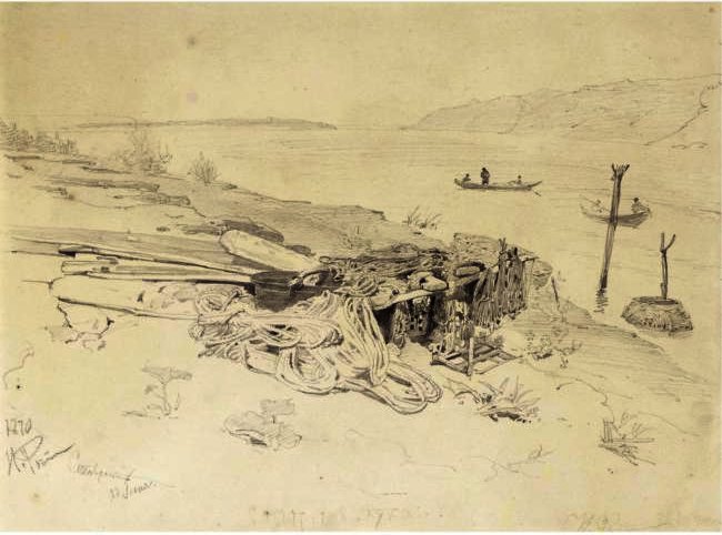 Preparatory Sketch For Barge Haulers Haulers On The Volga — Ilya Yefimovich Repin