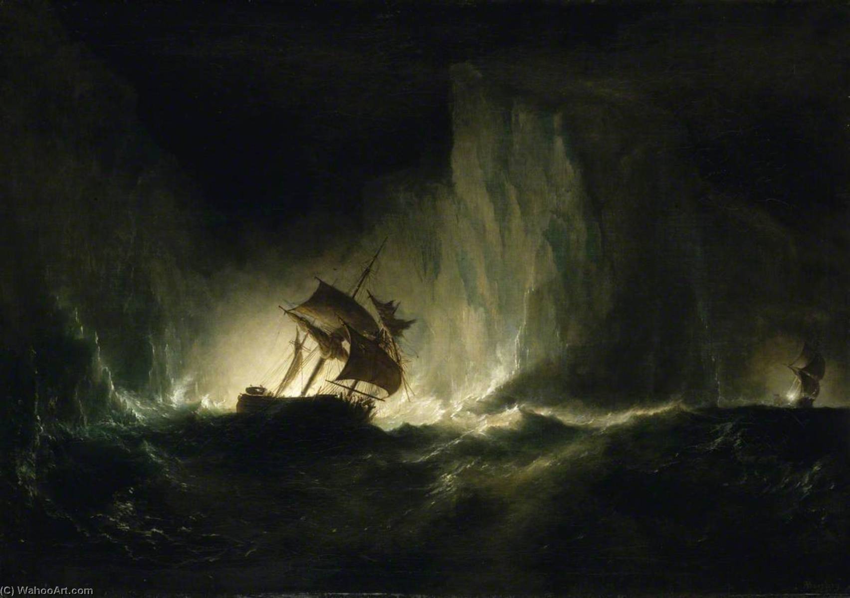 Hms 'erebus' Passing Through The Chain Of Bergs, 1842 — Richard Brydges Beechey