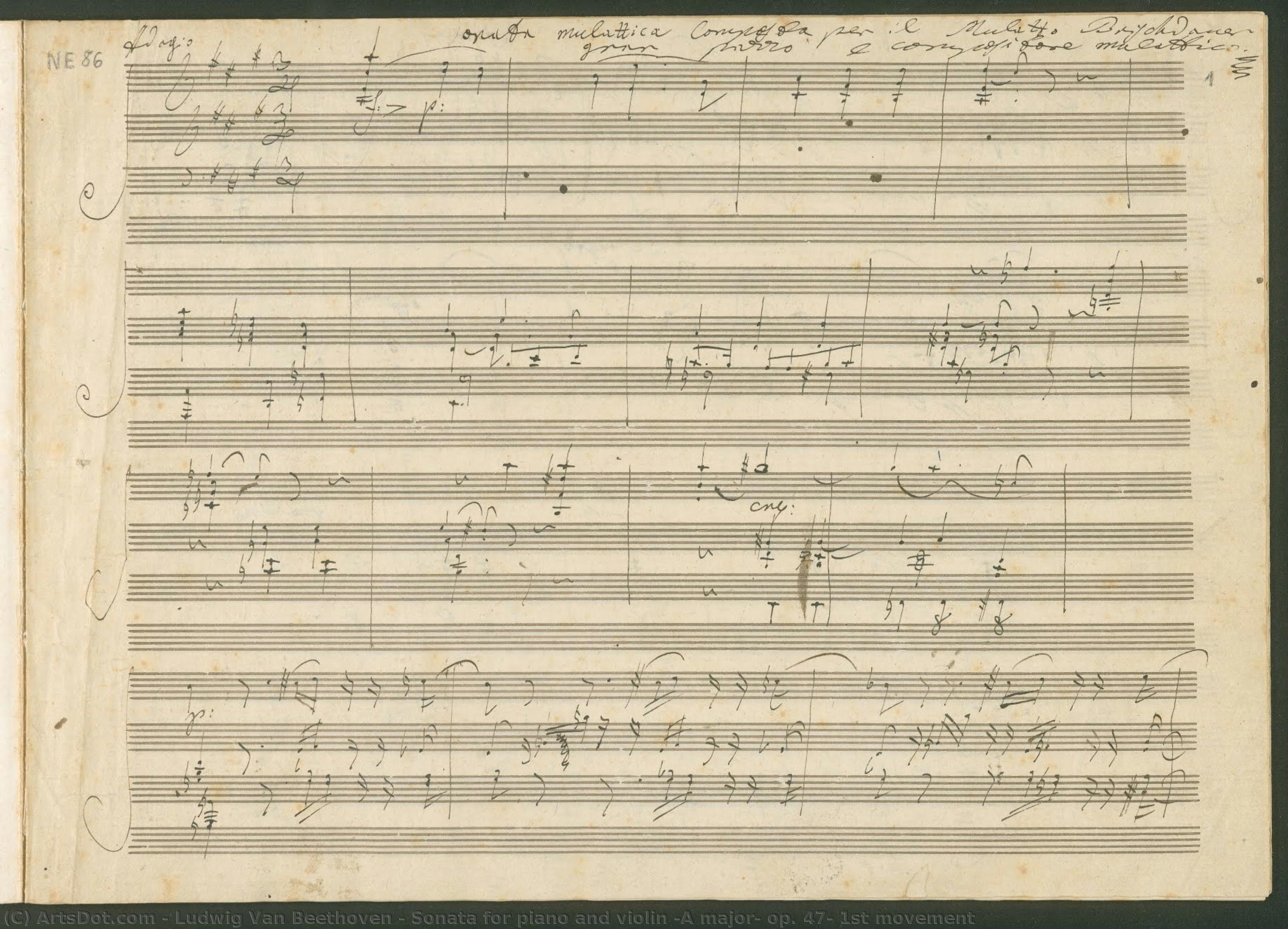 Sonata For Piano And Violin (a Major) Op. 47, 1st Movement — Ludvig Van Betoven