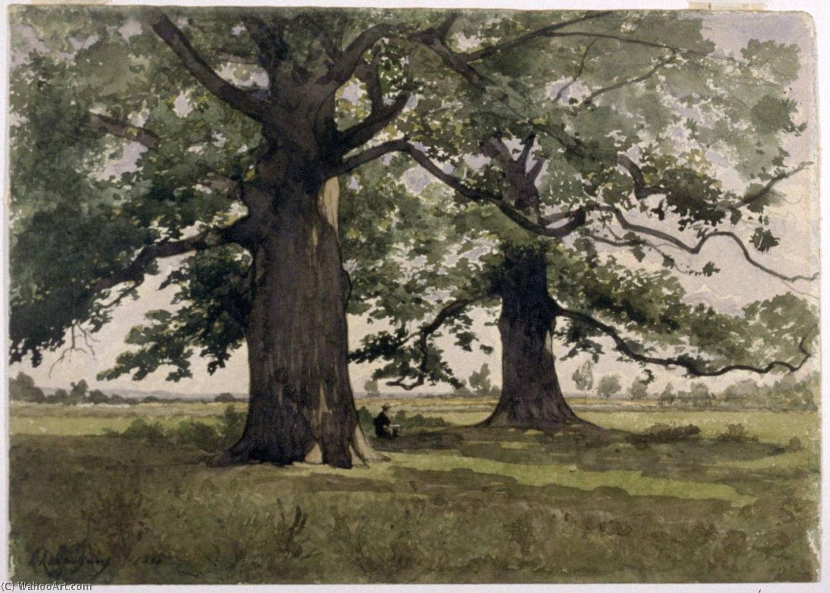 Landscape With An Artist Sketching — Henri-joseph Harpignies