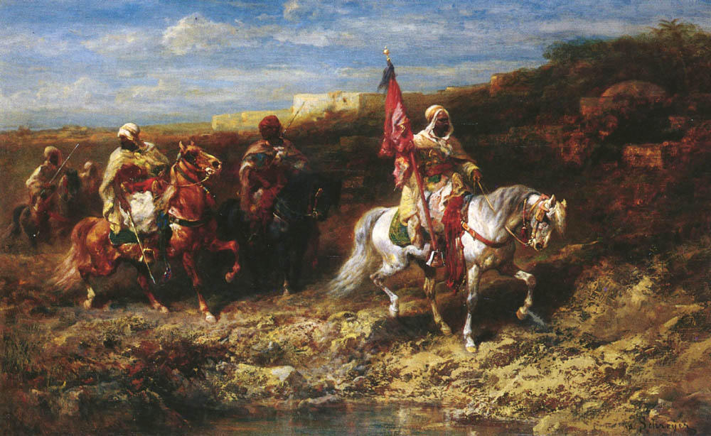 Arab Horseman In A Landscape — Adolf Schreyer