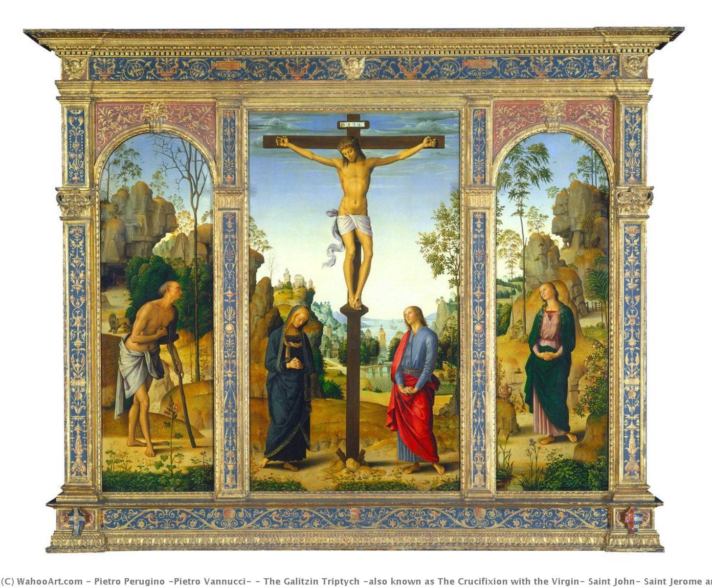 The Galitzin Triptych (also Known As The Crucifixion With The Virgin, Saint John, Saint Jerome And Mary Magdalene) — Pietro Perugino (pietro Vannucci)