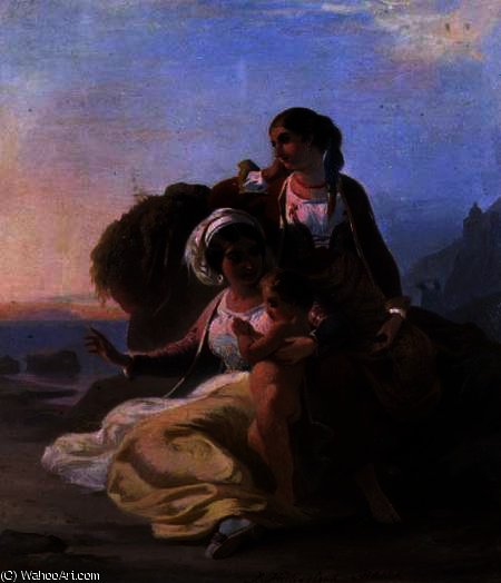 Italian Family On A Beach — Robert Aleksander Hilinford