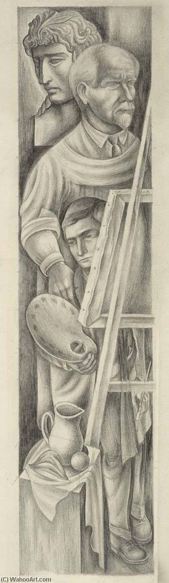 The Teaching Of The Arts Painting (study For Mural, Lane Technical High School, Chicago, Il) — Mitchell Siporin