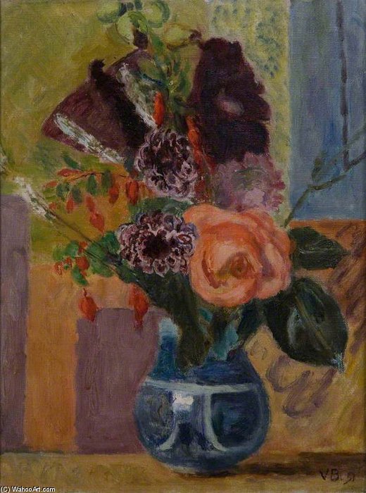 Flowers In A Blue Vase — Ванесса Белл