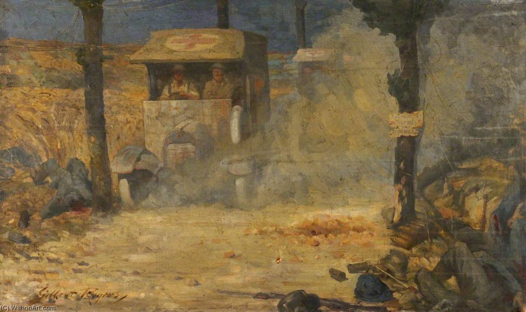 First World War A Convoy Of Ambulances Of The Royal Army Medical Corps After A Battle — Gilbert Rogers