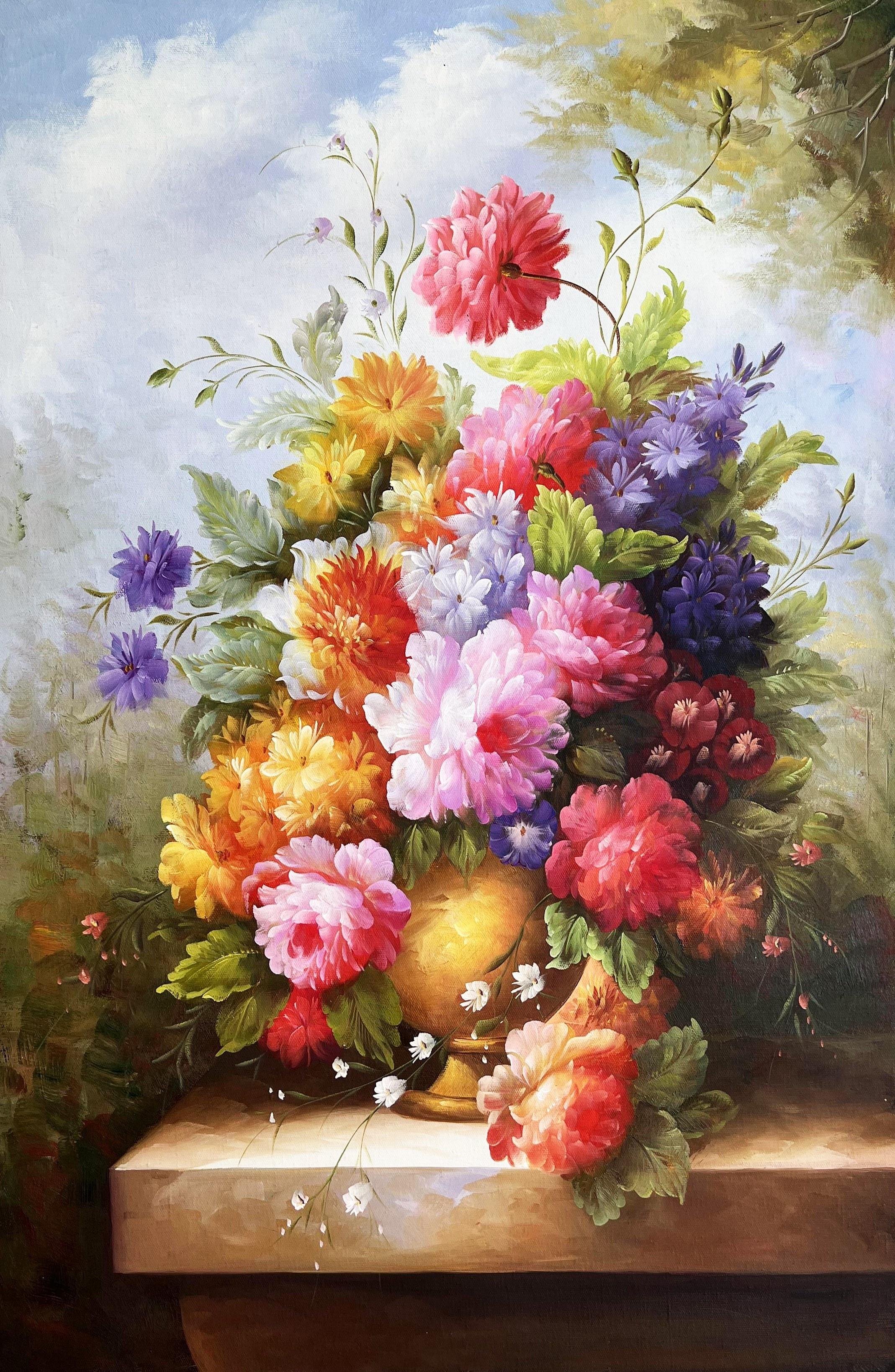 Baroque Floral Still Life With Peonies
