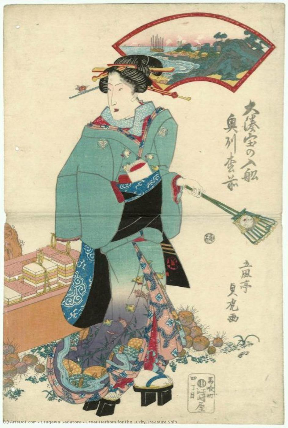 Great Harbors For The Lucky Treasure Ship — Utagawa Sadatora