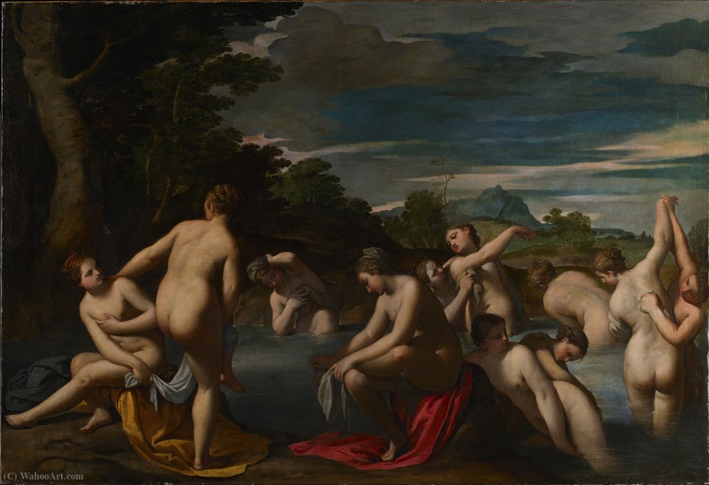 Nymphs At The Bath — Ippolito Scarsella (scarsellino)