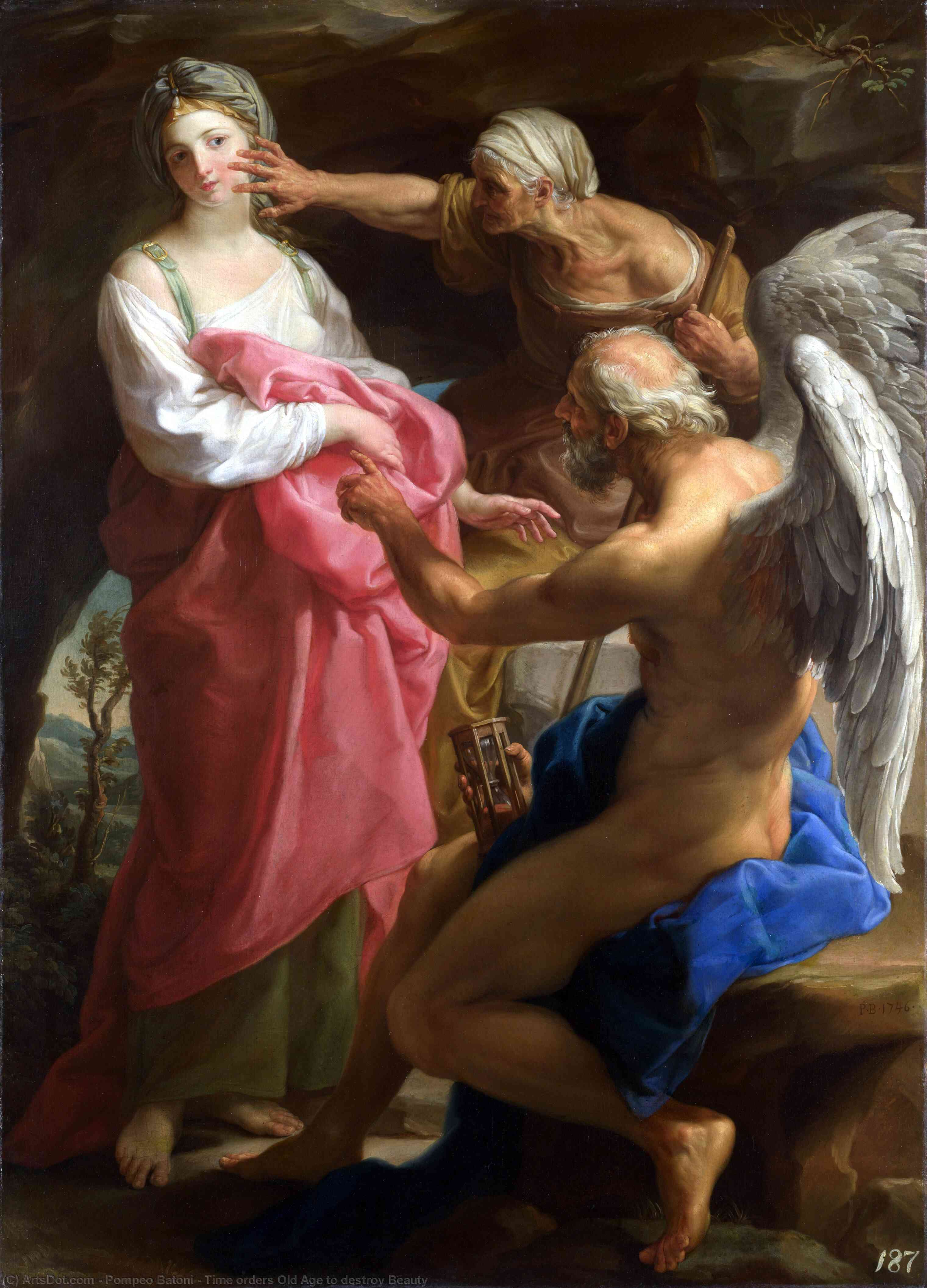 Time Orders Old Age To Destroy Beauty — Pompeo Batoni