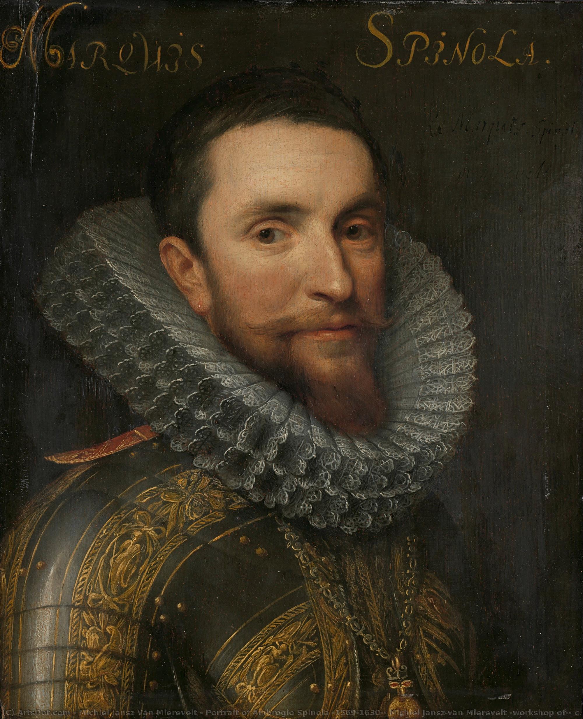 Portrait Of Ambrogio Spinola (1569-1630), Michiel Jansz Van Mierevelt (workshop Of), C. 1609 - C. 1633 — Michiel Jansz Van Miereveld