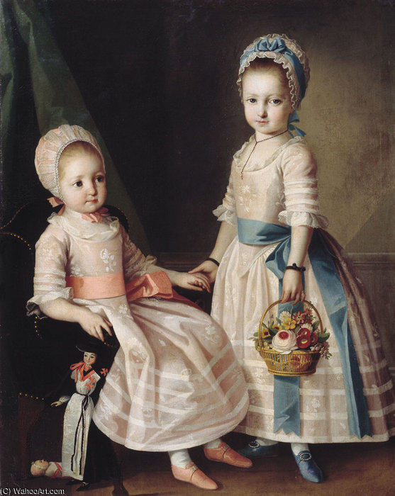 Portrait Of Two Sisters — Carl Ludwig Johann Christineck