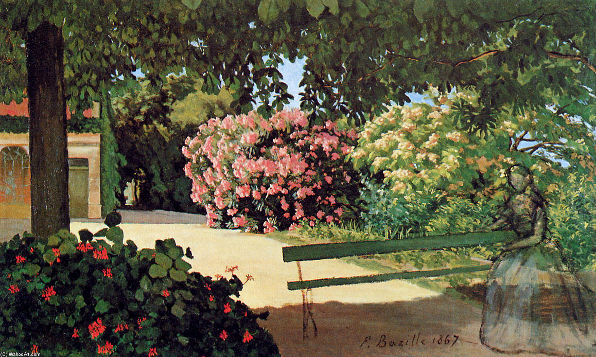 The Terrace At Méric (oleander) — Frédéric Bazille