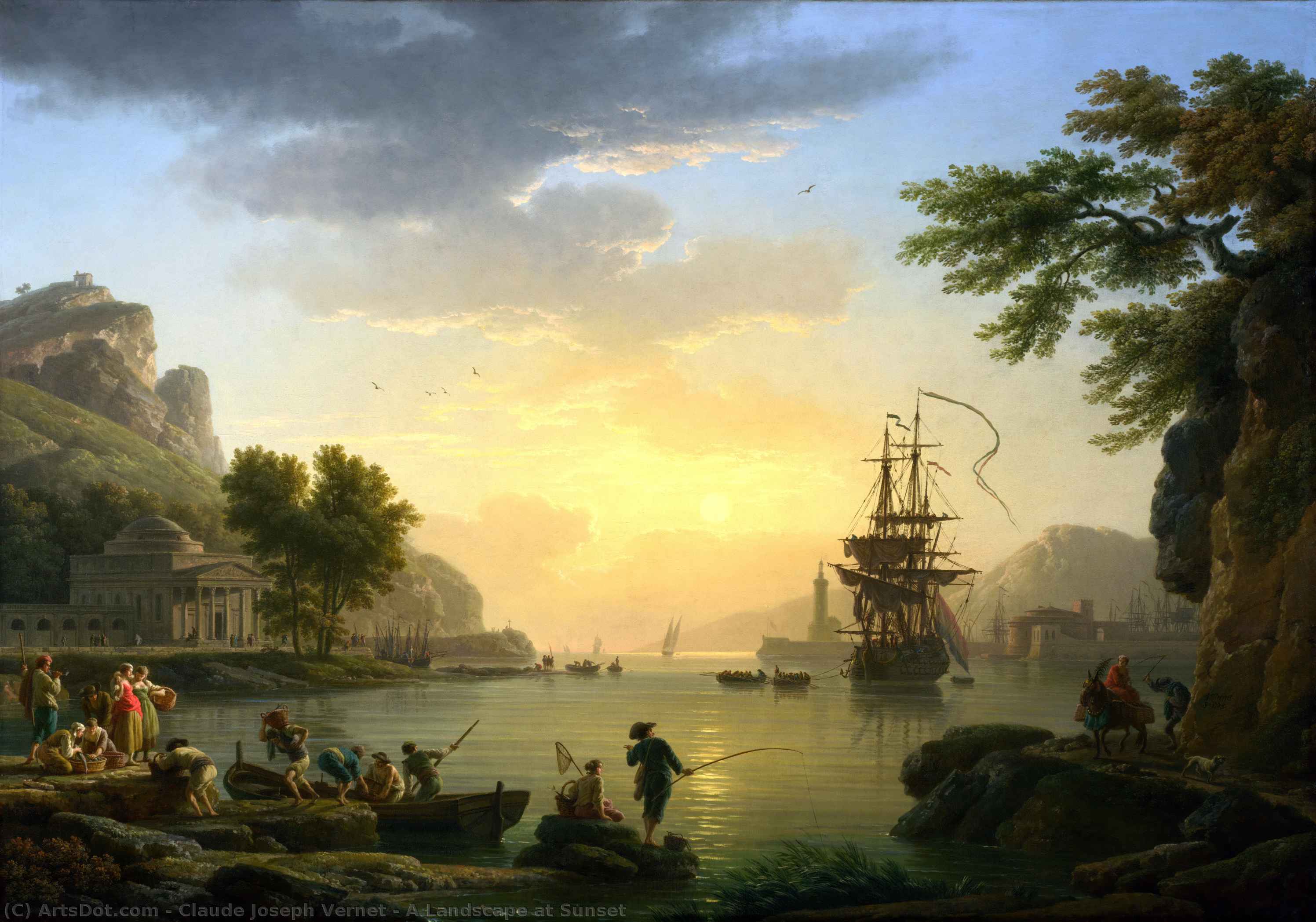 A Landscape At Sunset — Клод Жозеф Верне