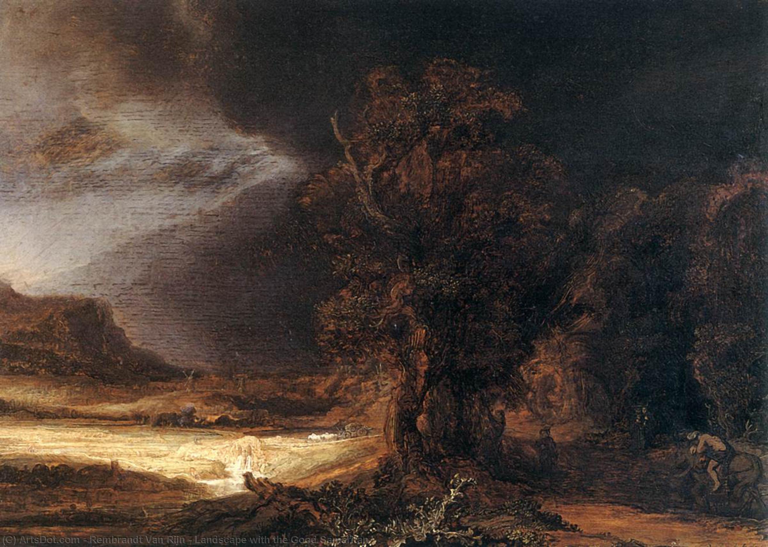 Landschaft Mit Dem Guten Samariter — Rembrandt Van Rijn