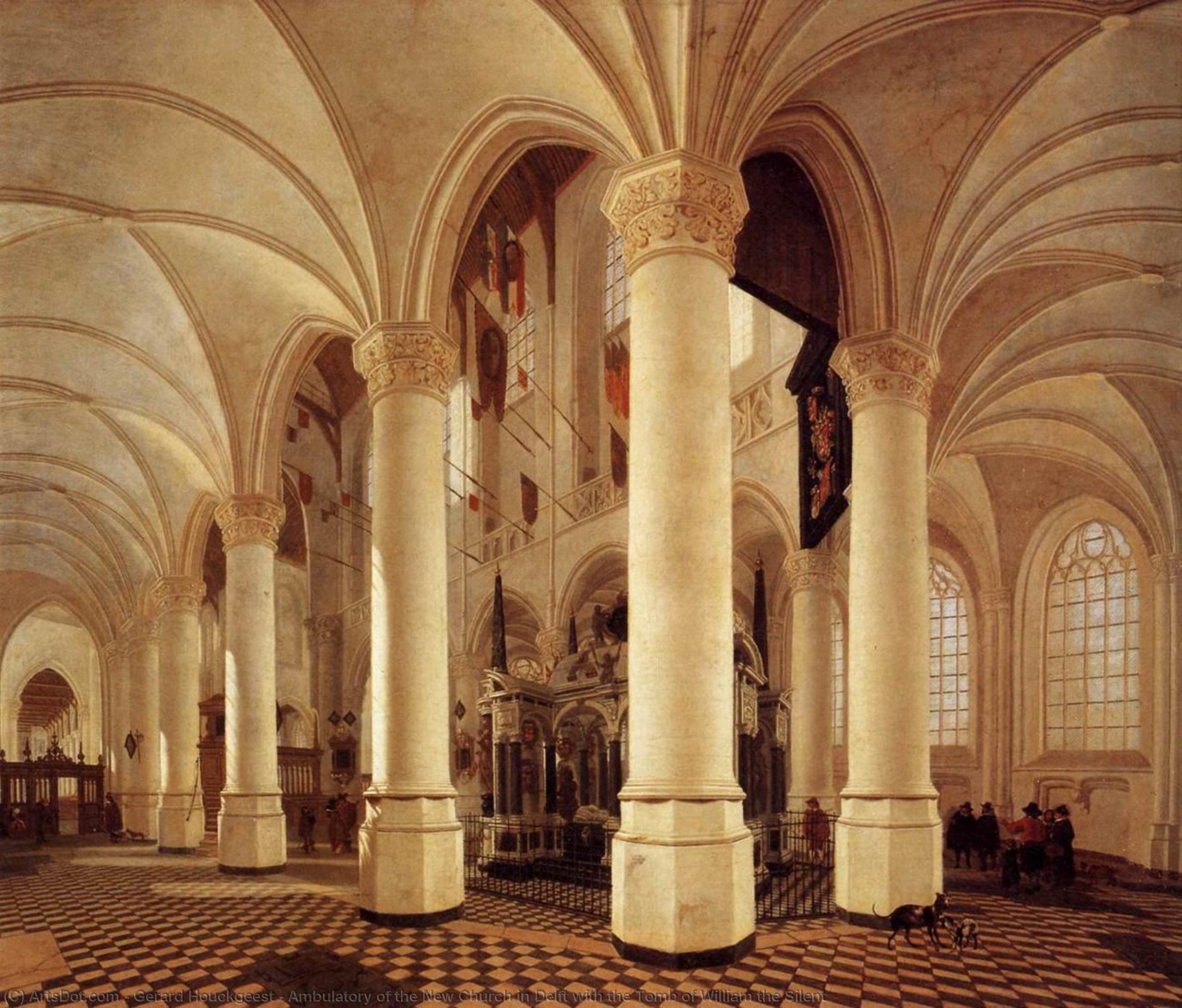 Ambulatory Of The New Church In Delft With The Tomb Of William The Silent — Gerard Houckgeest