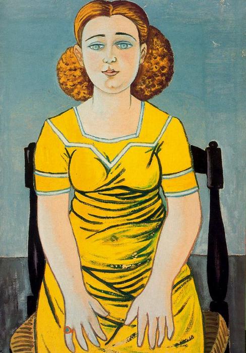 Portrait Of Seated Blonde Woman — Rafael Zabaleta Fuentes