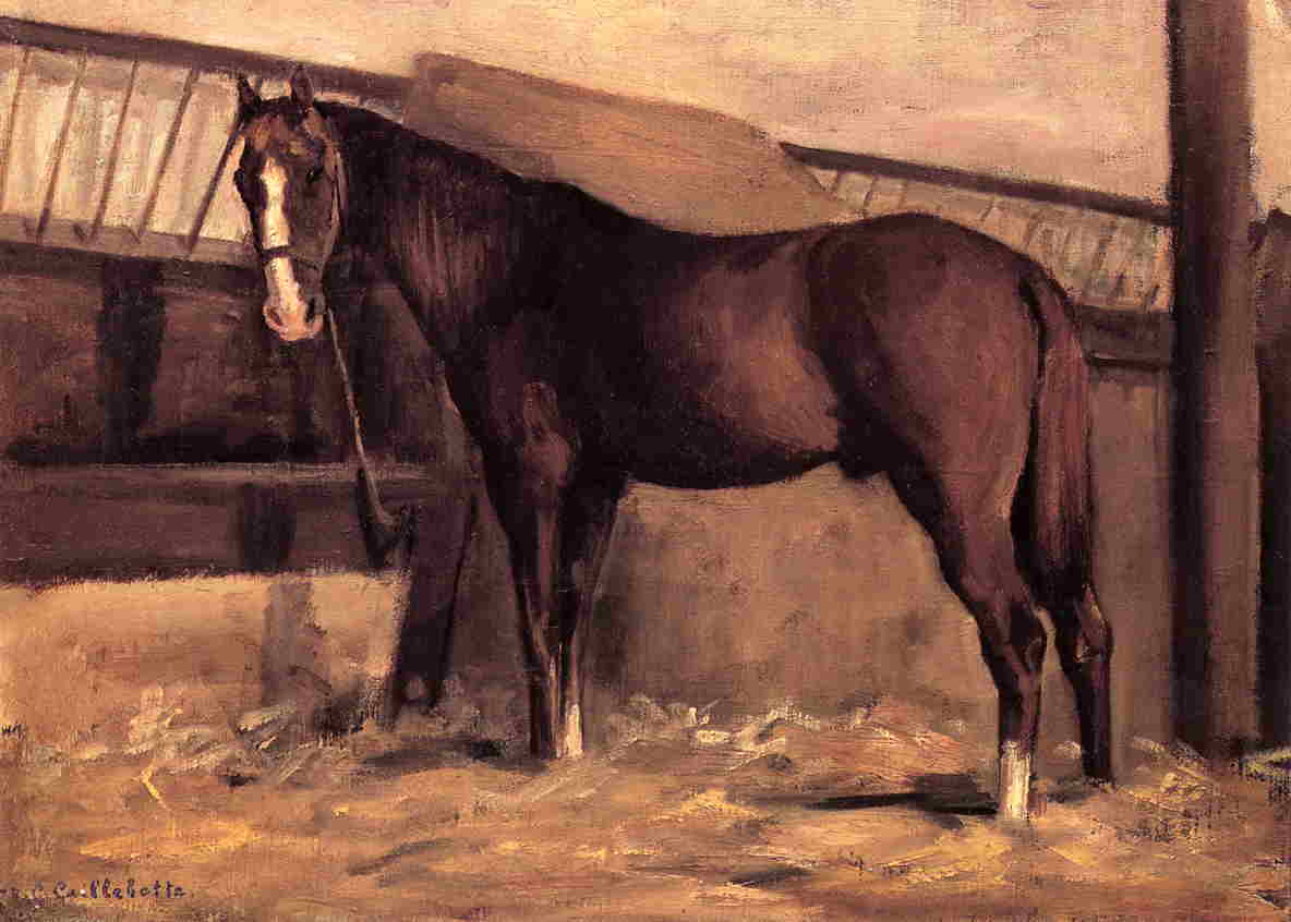 Yerres, Reddish Bay Horse In The Stable — Gustave Caillebotte