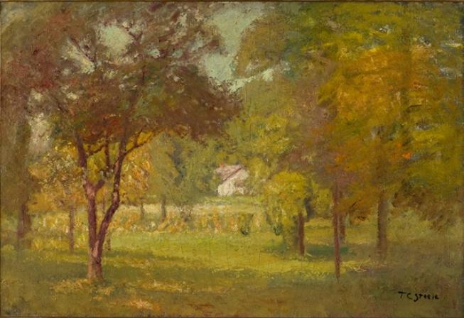Landscape And White Cottage — Theodore Clement Steele
