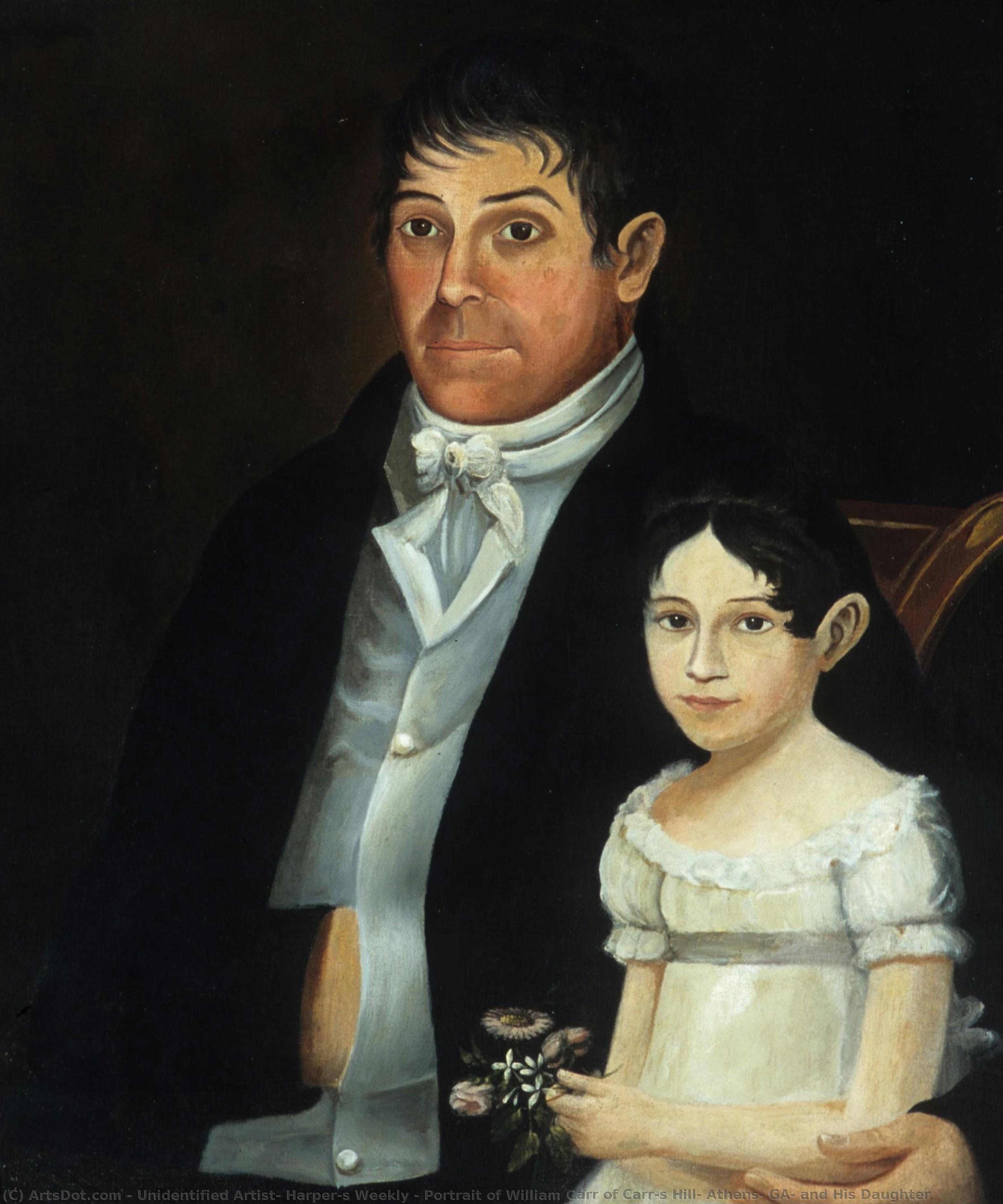 Portrait Of William Carr Of Carr’s Hill, Athens, Ga, And His Daughter — Unidentified Artist, Harper's Weekly
