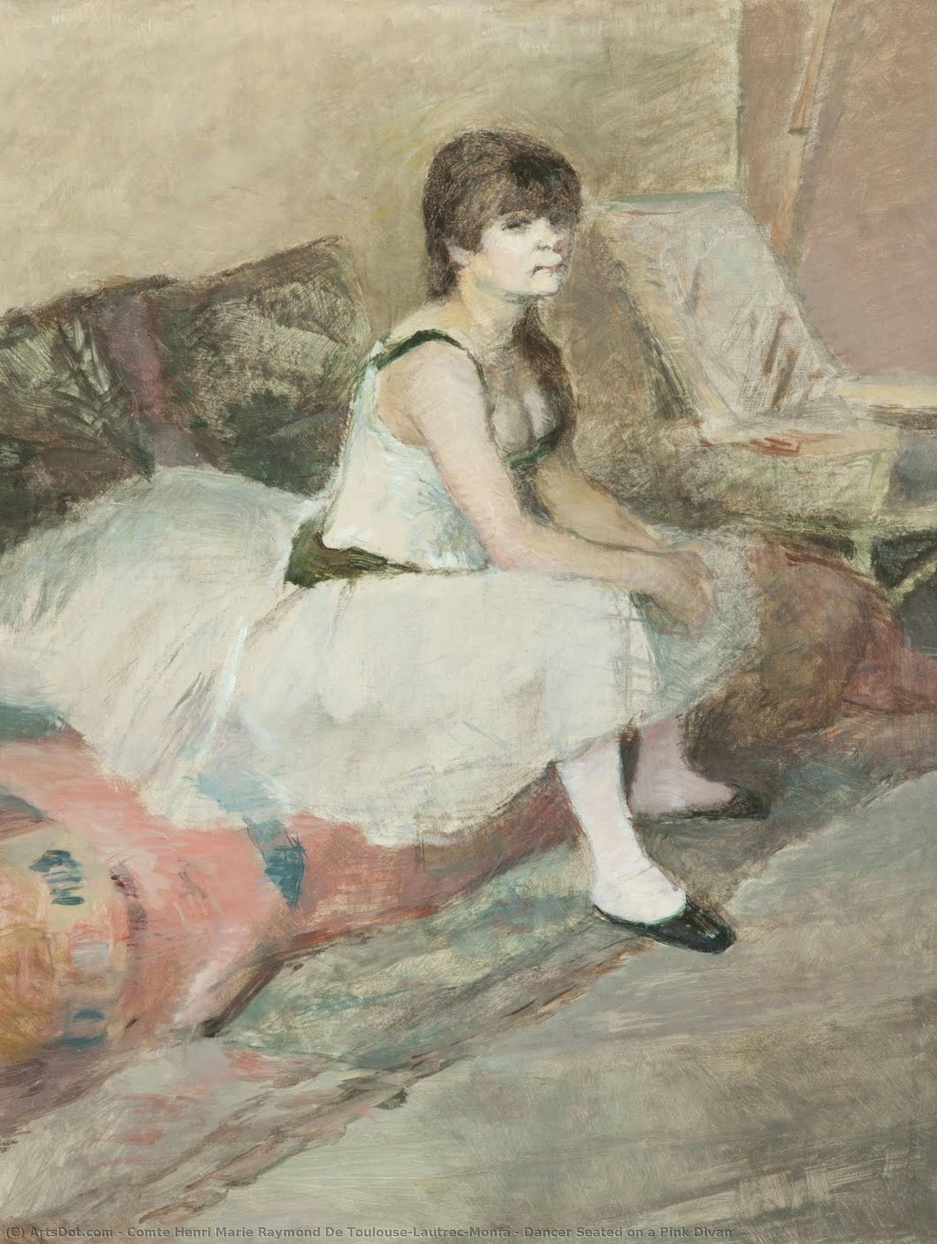 Tänzerin Auf Einem Rosa Divan — Comte Henri Marie Raymond De Toulouse-lautrec-monfa