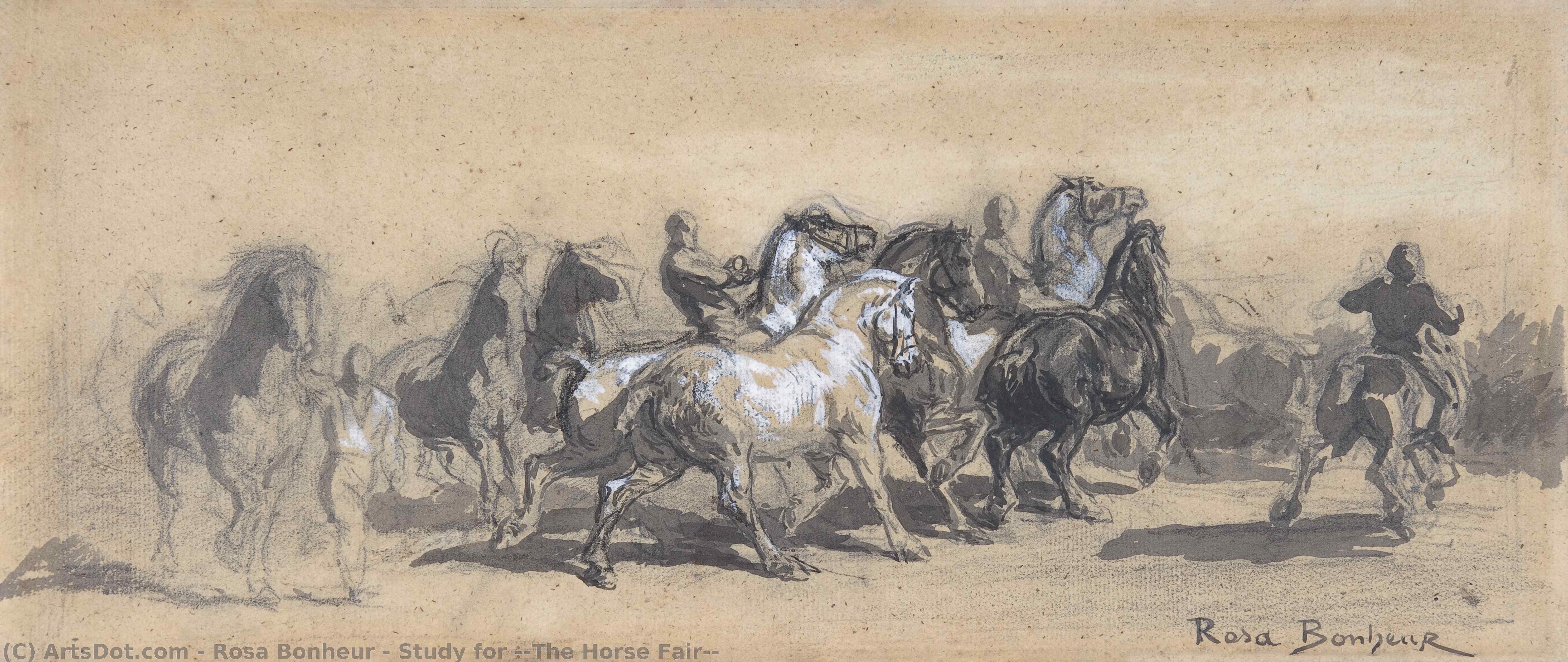 Study For ''the Horse Fair'' — Rosa Bonheur